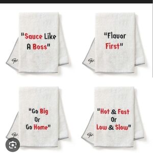 Guy Fieri White Towels with Fun Quotes (Set Of 4)